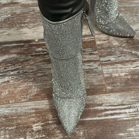 Steve Madden NOTICED-R RHINESTONE HEELED BOOTS Sz 6 Taylor Swift Concert Staple - Picture 7 of 13